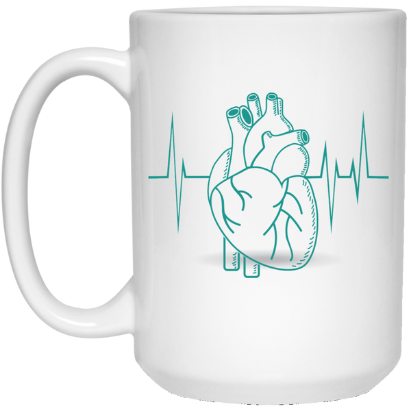 EKG Heart Teal: Plain