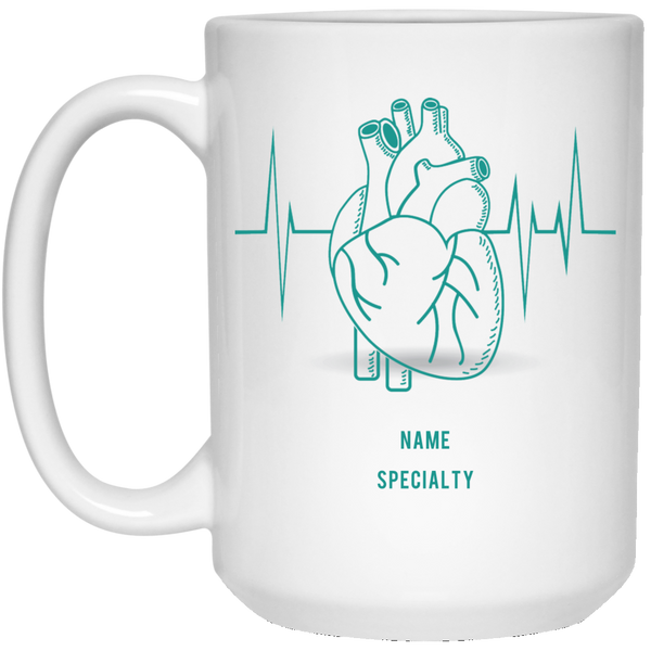 EKG Heart Teal: Personalized