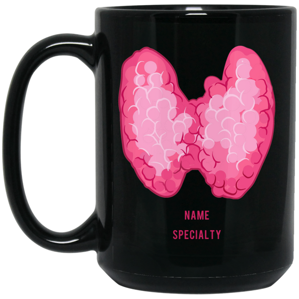 Pink Thyroid Custom Black Mug